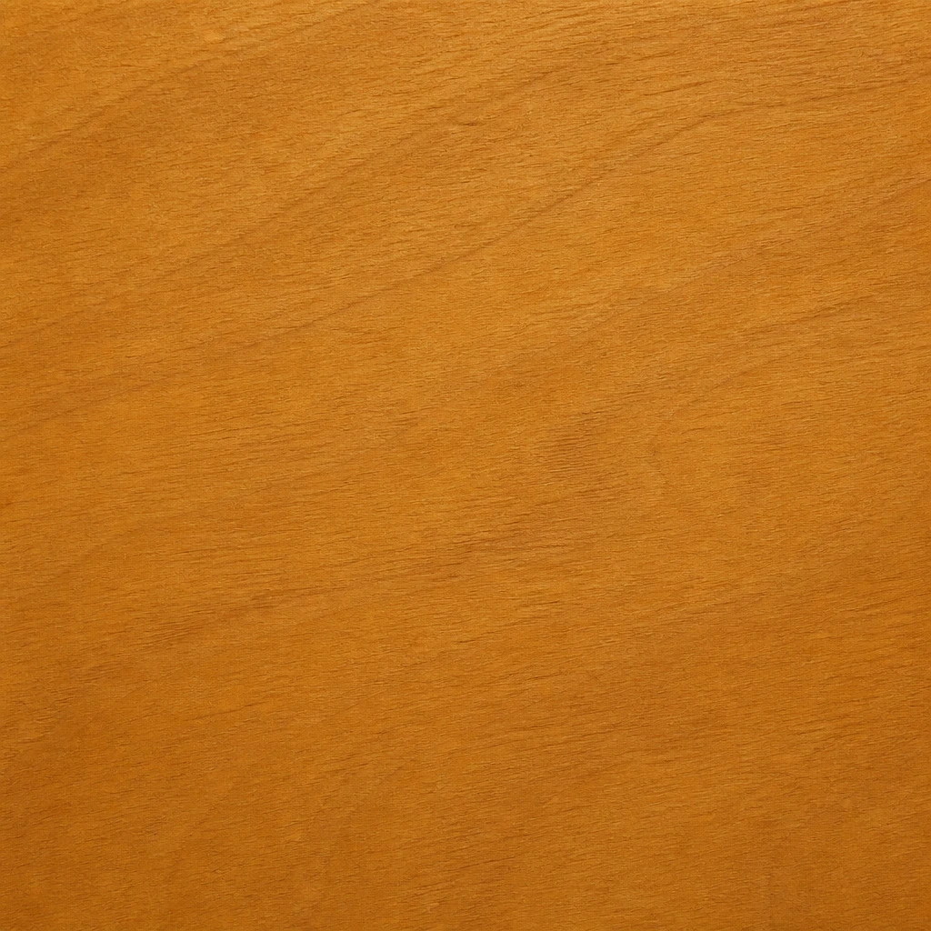 Amostra de madeira de freijó com coloração castanho-dourada uniforme e veios suaves, em luz natural difusa